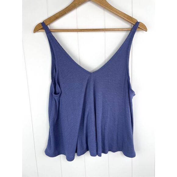 Free People Dani Periwinkle Blue Ribbed Tank Top S - Picture 5 of 12